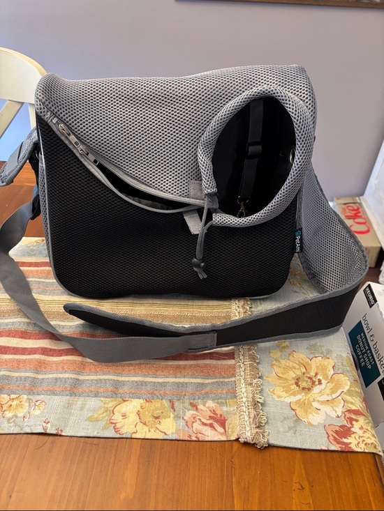 Other - Gray Mesh Over-Shoulder Pet Carrier Bag for Men